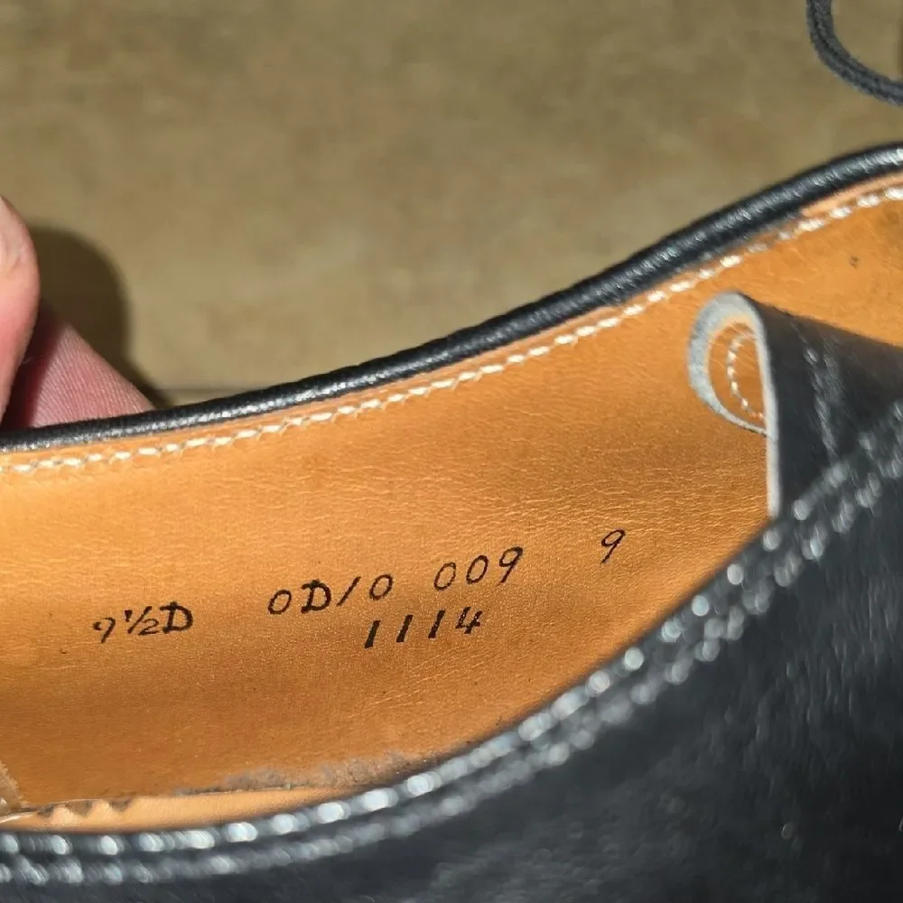 Brooks Brothers Alden Indy Black Leather Oxfords 9.5 D.  1114